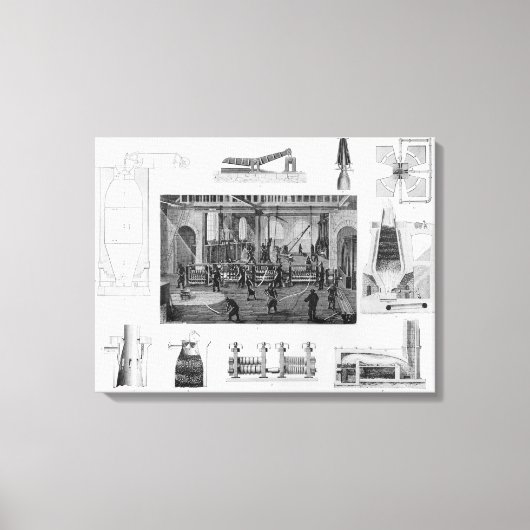 IJzer maken met een algemeen Uitzicht van rolijzer Canvas Afdruk (Voorkant)