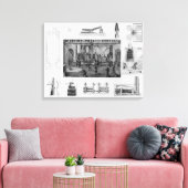 IJzer maken met een algemeen Uitzicht van rolijzer Canvas Afdruk (Insitu (Woonkamer))