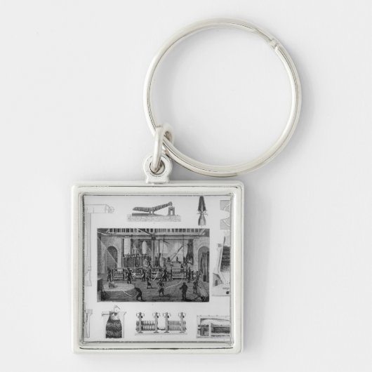 IJzer maken met een algemeen Uitzicht van rolijzer Sleutelhanger (Voorkant)