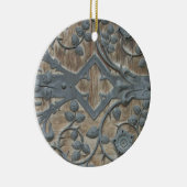 IJzer Medieval Lock op Houten Dep Keramisch Ornament (Rechts)