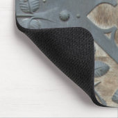 IJzer Medieval Lock op Houten Dep Muismat (Hoek)