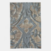 IJzer Medieval Lock op Houten Dep Theedoek (Verticaal)