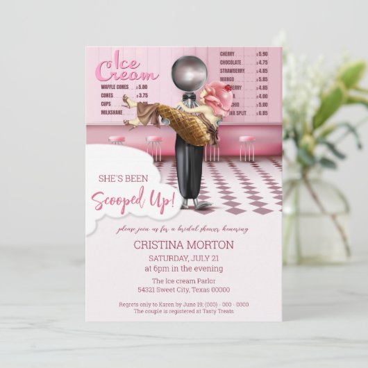 IJzer met bridale douche Kaart (Staand voorkant)