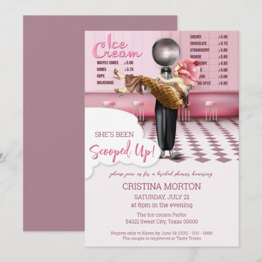 IJzer met bridale douche Kaart (Voorkant / Achterkant)