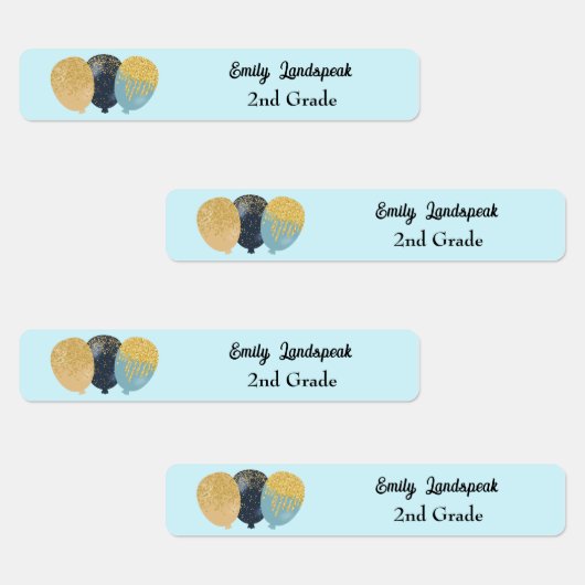 IJzer op Blauwgroen Glitter Party Ballonnen Labels (Groep)