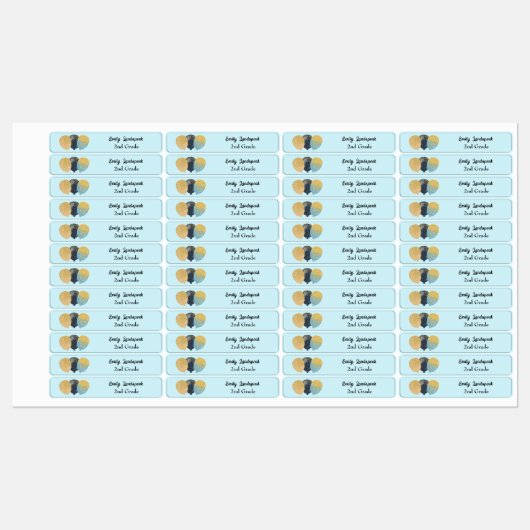 IJzer op Blauwgroen Glitter Party Ballonnen Labels (Vel)