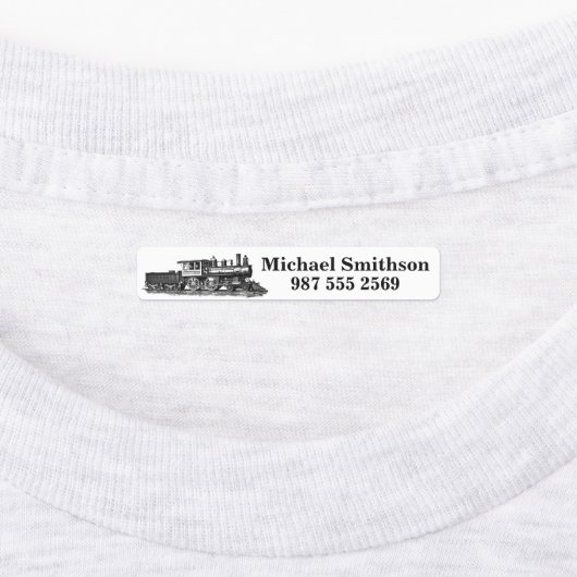 Ijzer op etiketten voor kleding Stoom Trein Spoorw Labels (Aangebracht)