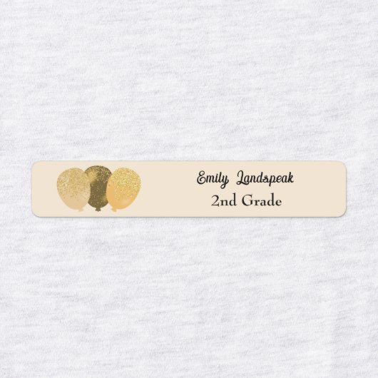 IJzer op Gele Glitter Party Ballonnen Labels (Design 1)