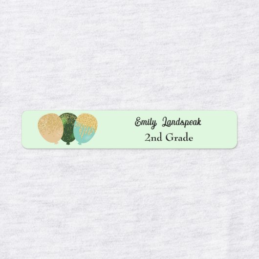 IJzer op Green Glitter Party Ballonnen Labels (Design 1)