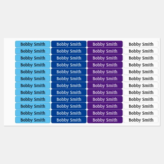 Ijzer op Jongens Kleding Labels Pastels NAAM (Vel)