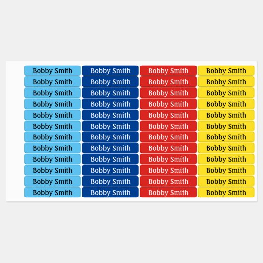 IJzer op jongens Kledinglabels NAAM Rood Blauw Gee Labels (Vel)