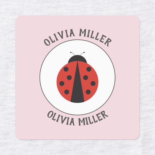 IJzer op lieveheersbeestjes voor schoolkamp kinder Labels (Design 1)