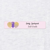 IJzer op Paarse Glitter Party Ballonnen Labels (Design 1)