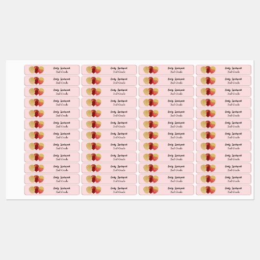 IJzer op rode glitter party ballonnen Labels (Vel)