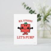 IJzer pompen met de heer Strong Briefkaart (Staand voorkant)