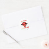 IJzer pompen met de heer Strong Ronde Sticker (Envelop)