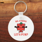 IJzer pompen met de heer Strong Sleutelhanger (Voorkant)
