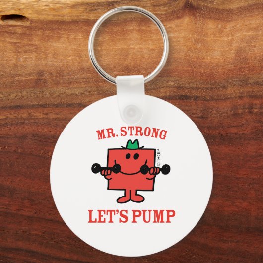 IJzer pompen met de heer Strong Sleutelhanger (Voorkant)