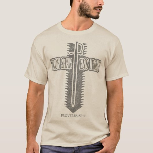 IJzer Scherpt IJzer Christelijk Phi Rho-ontwerp T-shirt (Voorkant)