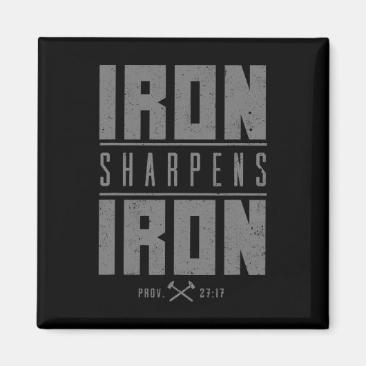 Ijzer Scherpt Ijzer Christelijke Mannen Bijbelgesc Magneet (Voorkant)