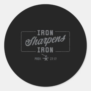 Ijzer Scherpt Ijzer Christelijke Mannen Bijbelgesc Ronde Sticker