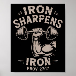 IJzer Scherpt IJzer Jeugd Christelijke Workout Gym Poster