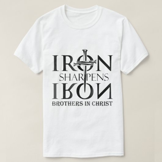 IJzer Sharpens IJzer Proverbs 2717 Christelijk gel T-shirt (Design voorkant)