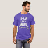 IJzer Sharpens IJzer Proverbs Weightlift Bijbel T-shirt (Voorkant volledig)
