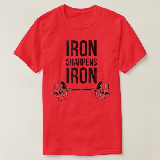 IJzer Sharpens IJzer Proverbs Weightlift Faith Bi T-shirt (Design voorkant)