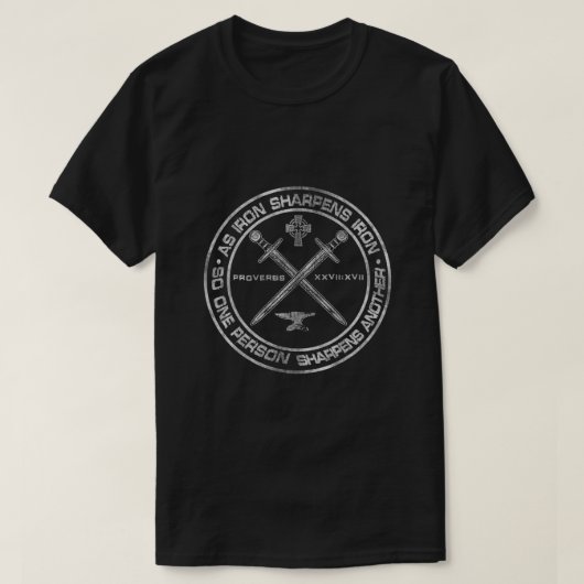IJzer Sharpens IJzerspreekwoorden T-shirt (Design voorkant)