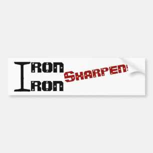 IJzer Sharpens IJzersticker met RED Slant Bumpersticker