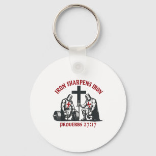 IJzer slijpt ijzer Bijbel Schrift Christelijke Gym Sleutelhanger