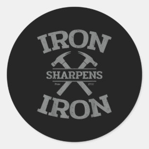 IJzer slijpt ijzer Spreuken 27_17 Fitnessoefeninge Ronde Sticker