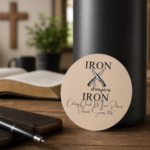 IJzer slijpt IJzeren Mes Christelijk Ronde Sticker