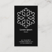 IJzer Snowflake - Zwart (goudKaart) Visitekaartje (Achterkant)