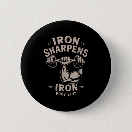 IJzer verscherpt ijzer Jeugd Christelijke Workout Ronde Button 5,7 Cm (Voorkant)