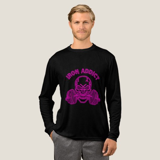 IJzer verslaafde - Schedel Bodybuilding en Gewicht Tri-Blend Shirt (Voorkant)