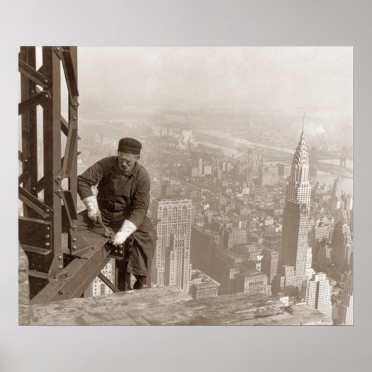 Ijzerbewerker Empire State Building 1930 Poster (Voorkant)