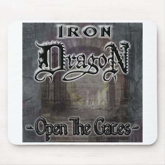 IJzerdraak "OPEN THE GATES" Muismat (Voorkant)