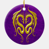 IJzerdragers, geel en paars Keramisch Ornament (Achterkant)