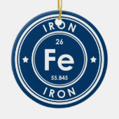IJzerelement blauw keramisch Ornament (Voorkant)