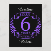 IJzeren bruiloft 6 jaar Briefkaart (Voorkant)