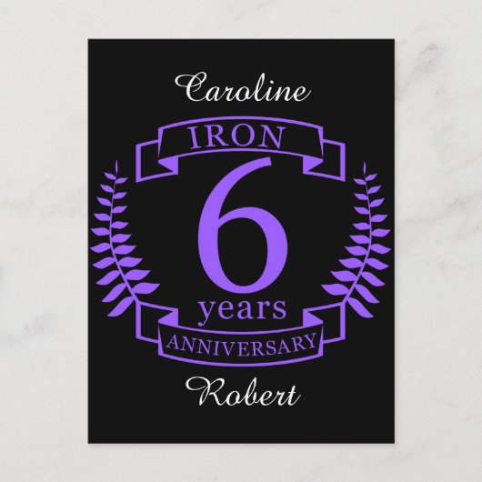 IJzeren bruiloft 6 jaar Briefkaart (Voorkant)