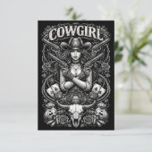 IJzeren Cowgirl Bedankkaart (Staand voorkant)