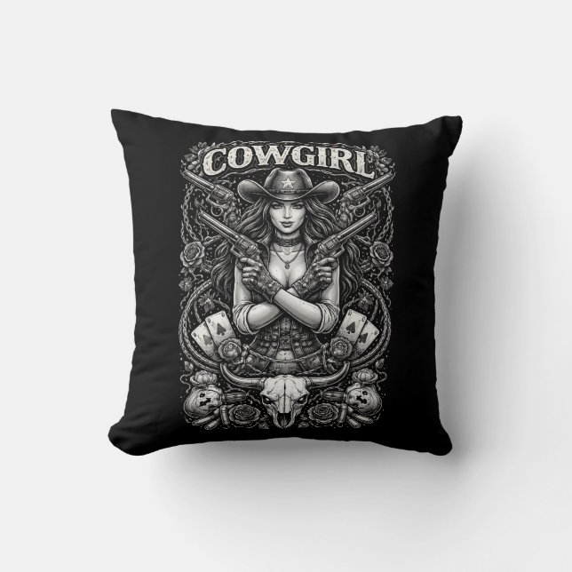 IJzeren Cowgirl Kussen (Voorkant)