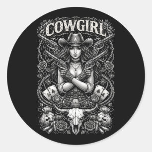 IJzeren Cowgirl Ronde Sticker