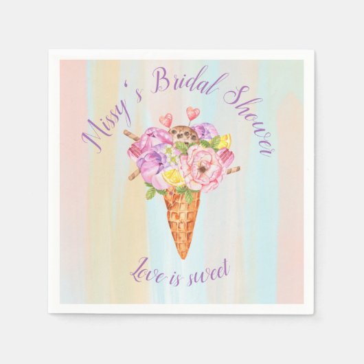 IJzeren douche, Vrijgezellenfeest papieren luiers Servet (Voorkant)