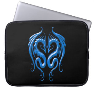 IJzeren Dragons, blauw en zwart Laptop Sleeve