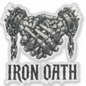 IJzeren Eed Skelet Handdruk Biker Sticker (Voorkant)