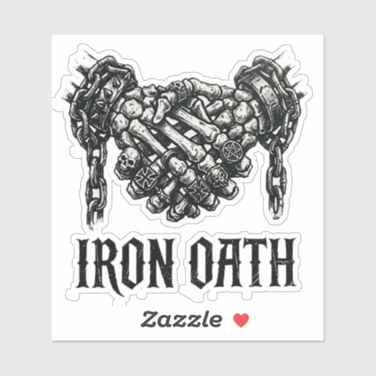IJzeren Eed Skelet Handdruk Biker Sticker (Vel)